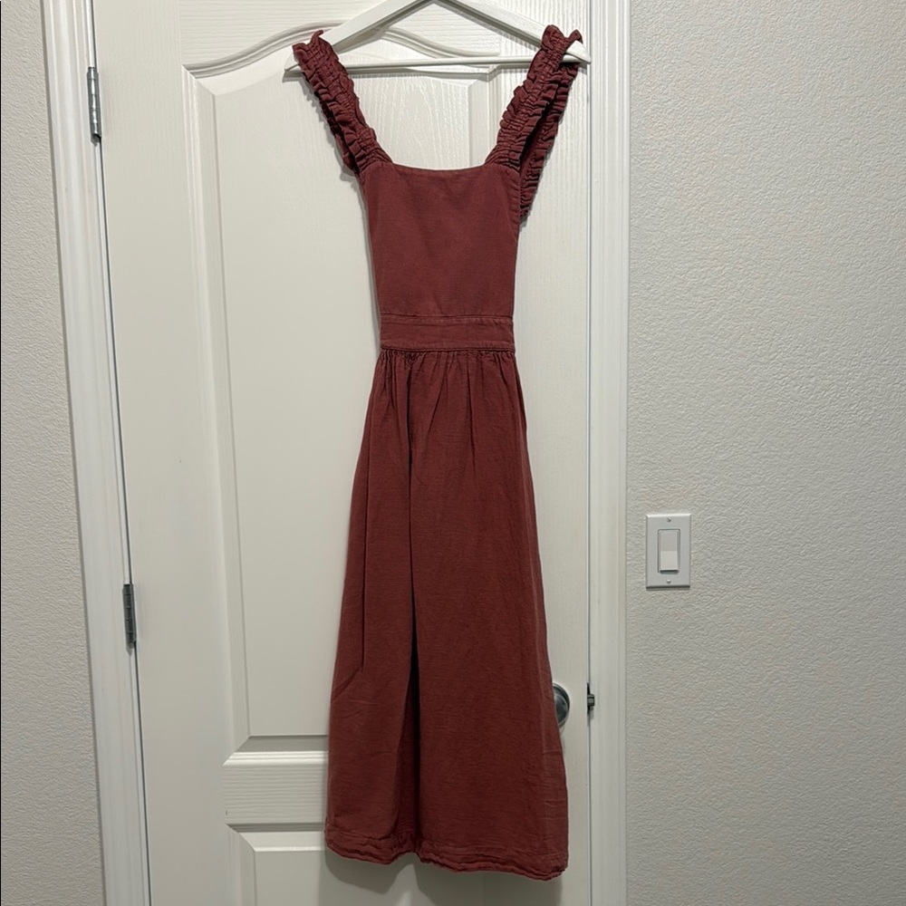 Zara pinafore linen dress